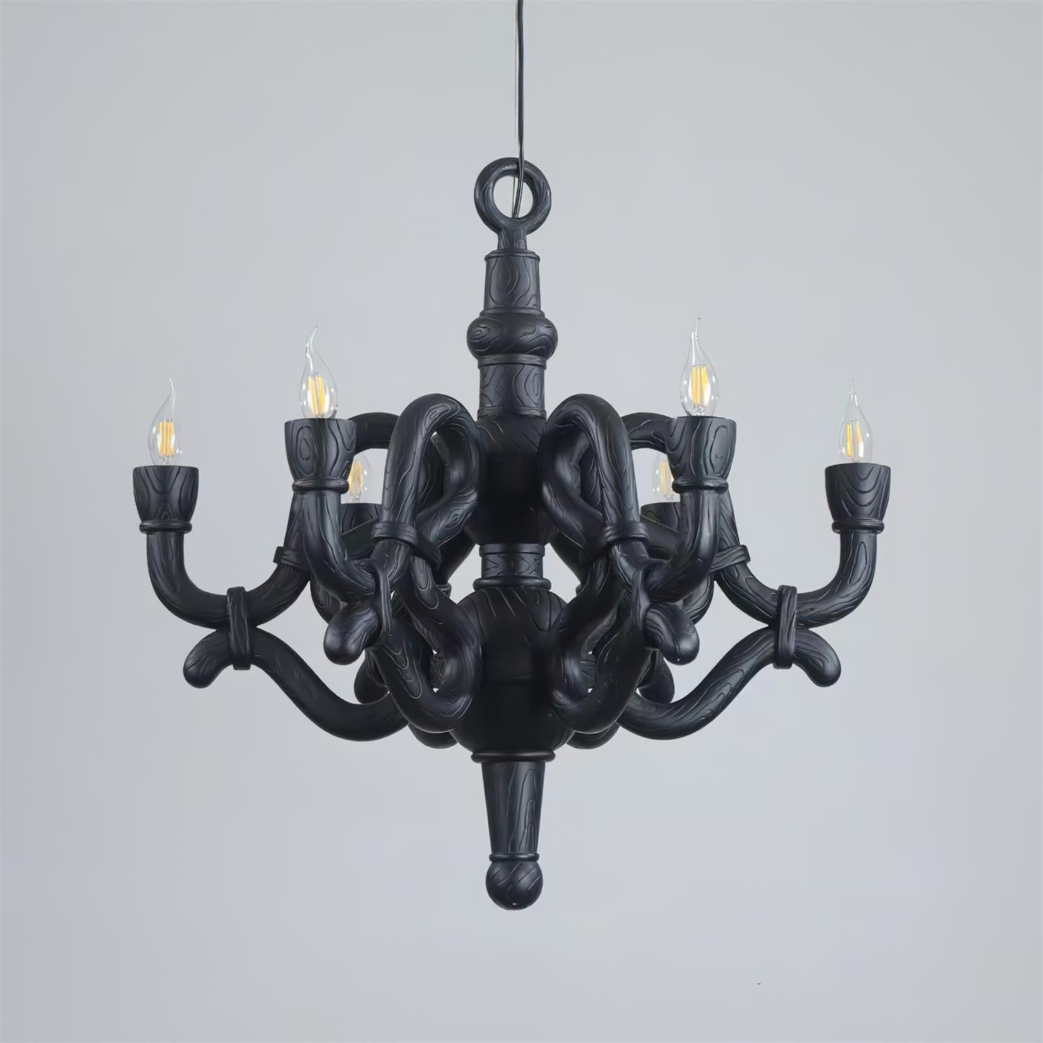 Nocturne Chandelier Sculptural Faux-Bois Arms - Letslighting