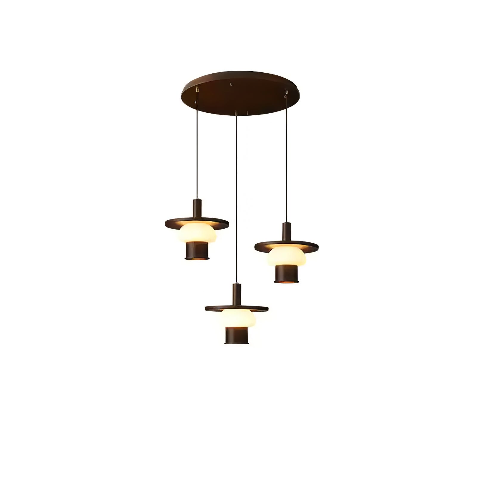 Zephaan Traditional Art Classic Glass Wood Pendant Light - Letslighting