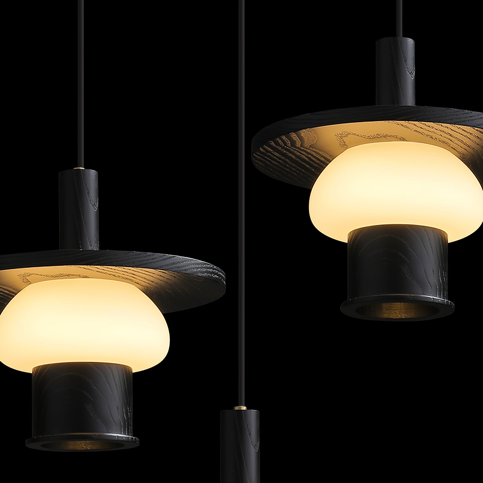 Zephaan Traditional Art Classic Glass Wood Pendant Light - Letslighting
