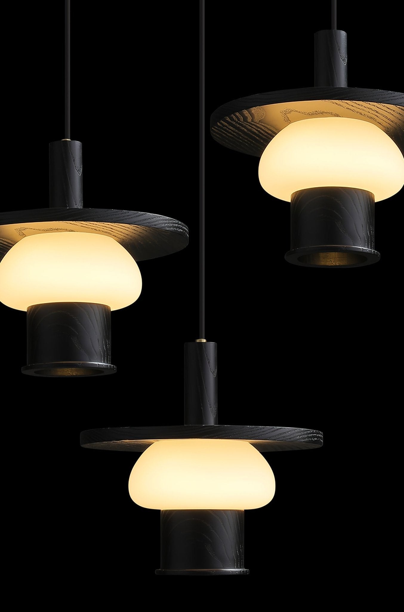 Zephaan Traditional Art Classic Glass Wood Pendant Light - Letslighting