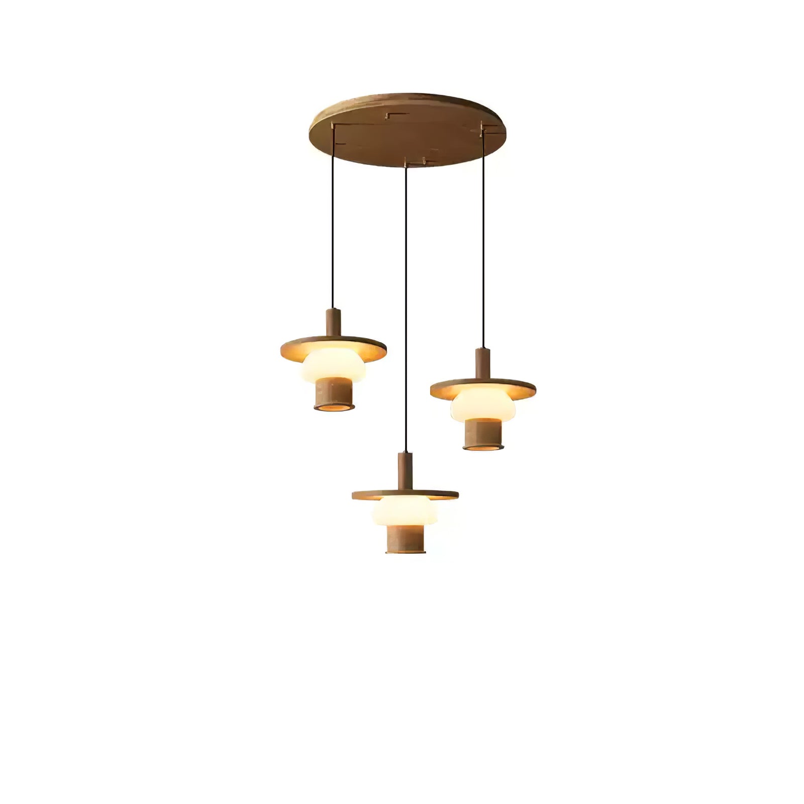 Zephaan Traditional Art Classic Glass Wood Pendant Light - Letslighting