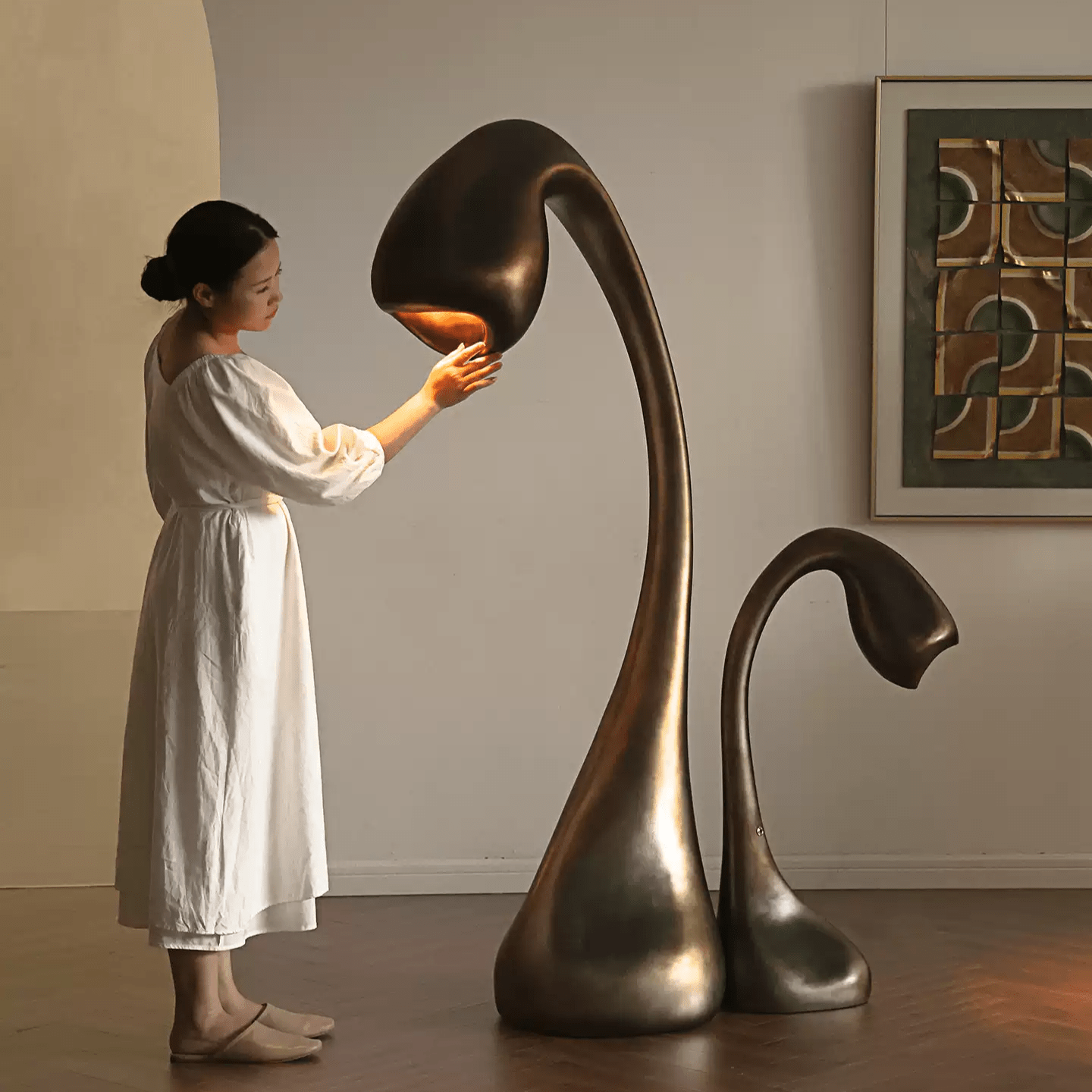 Noor Grande Sculptural Floor Lamp - Letslighting