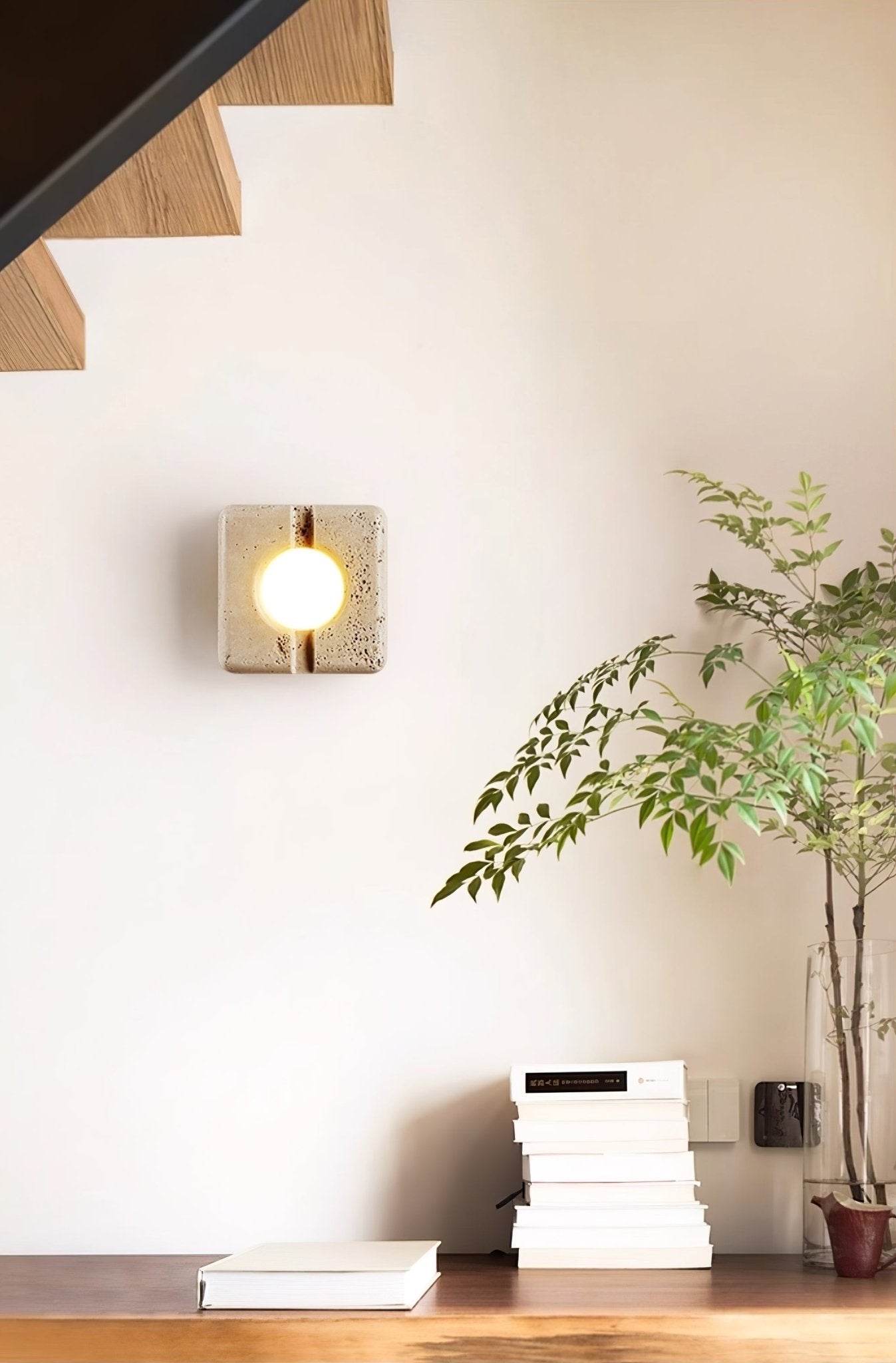 Nora Minimalist Travertine Wall Light