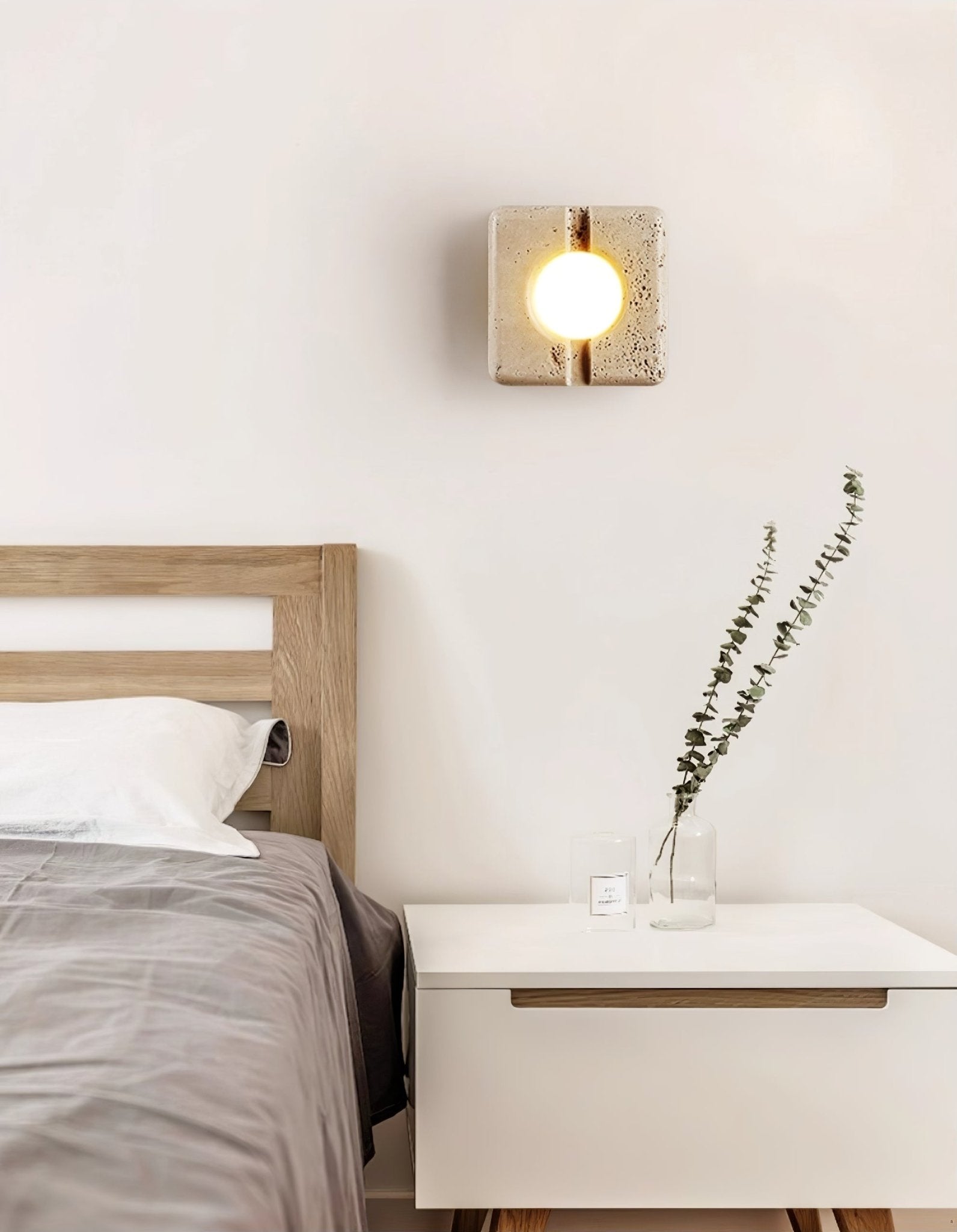 Nora Minimalist Travertine Wall Light