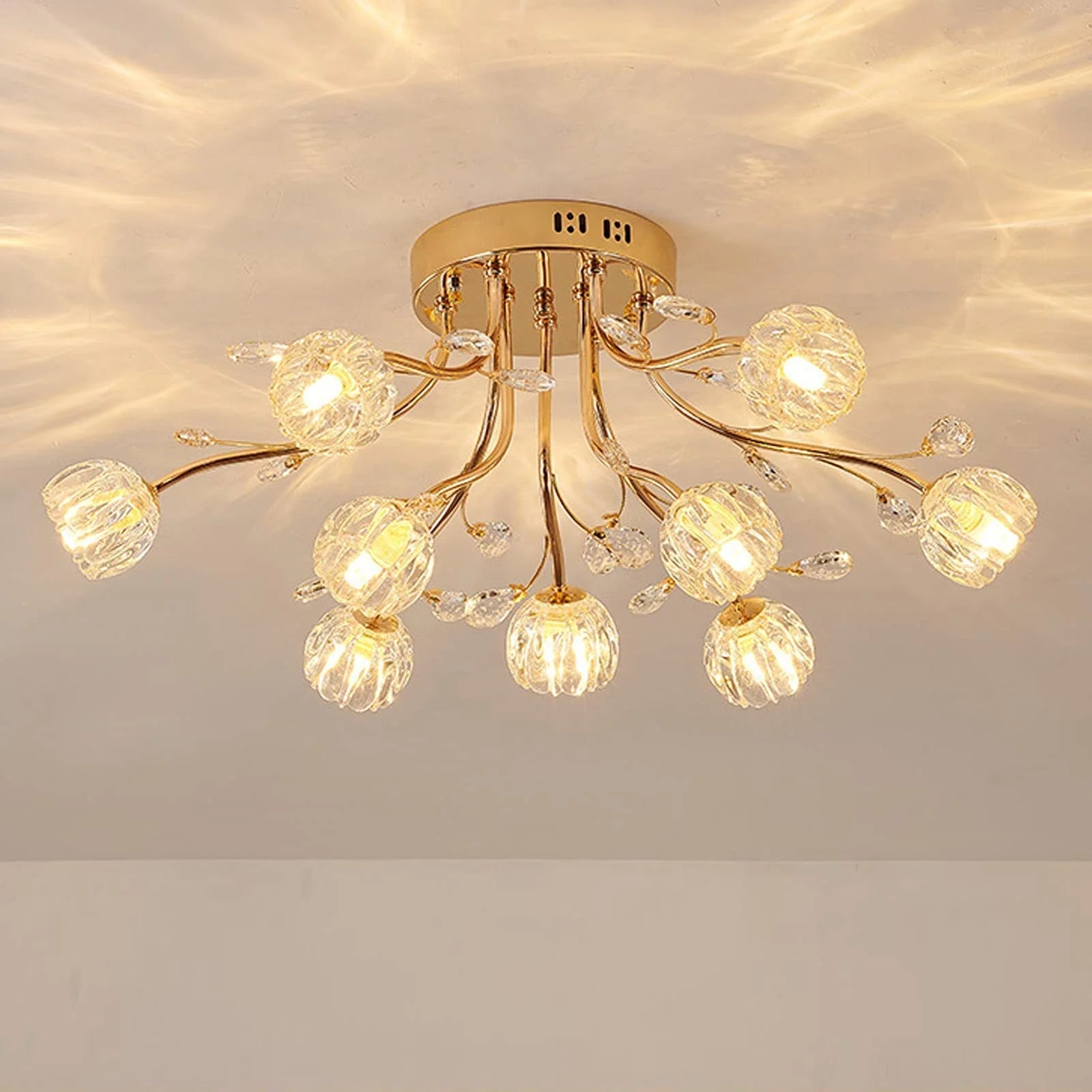 Valentina Nordic Flower LED Chandelier Glass Living Room - Letslighting