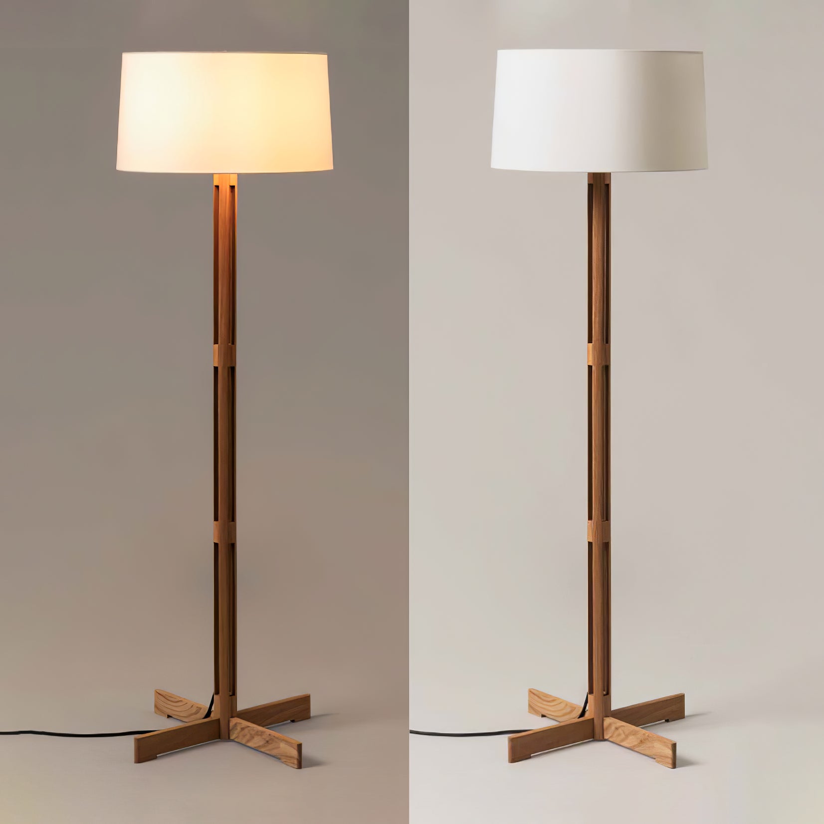Terray Wood Fabric Classic Floor Lamp - Letslighting