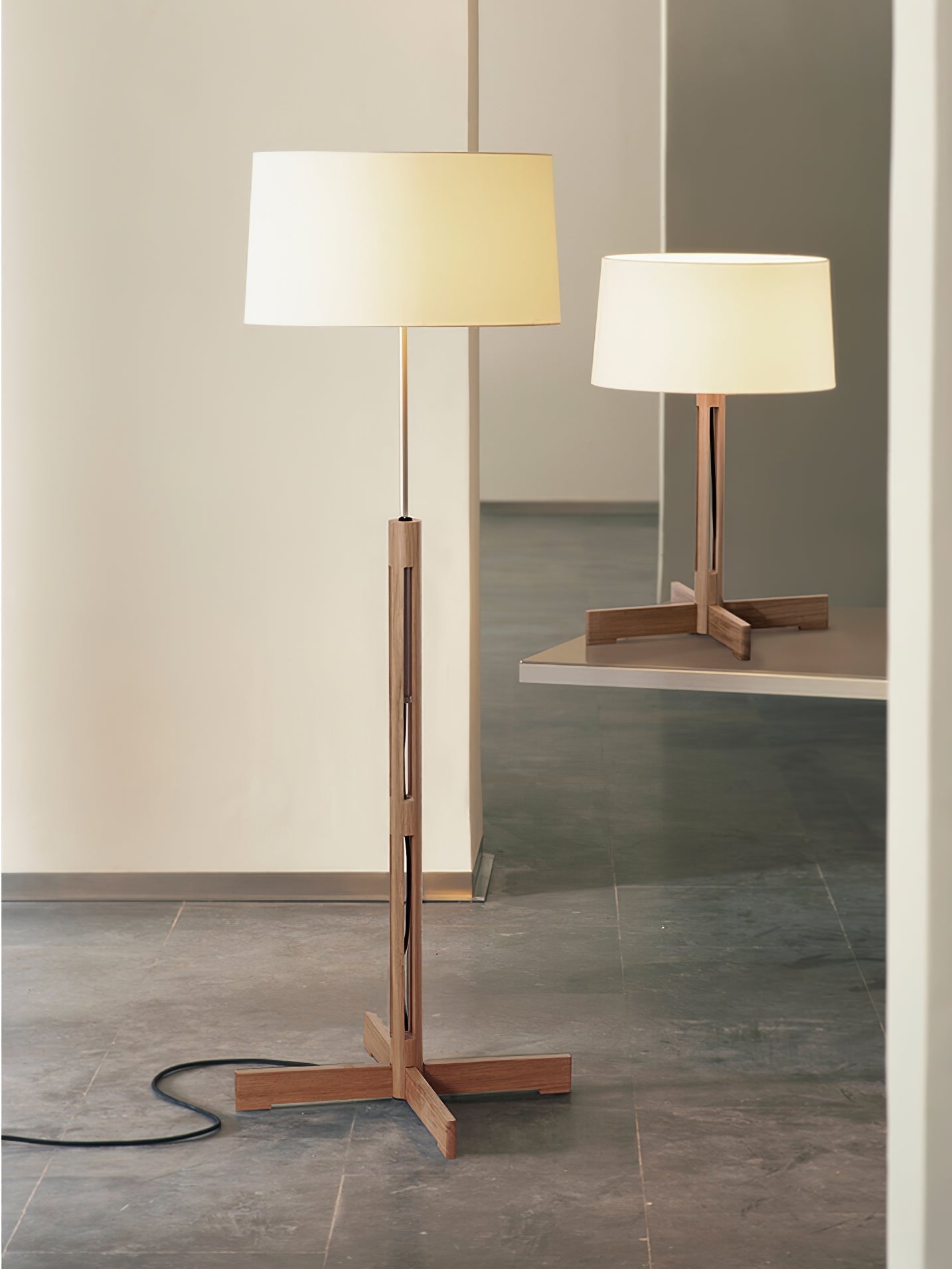 Axel Wood & Fabric Contemporary Table Lamp - Letslighting
