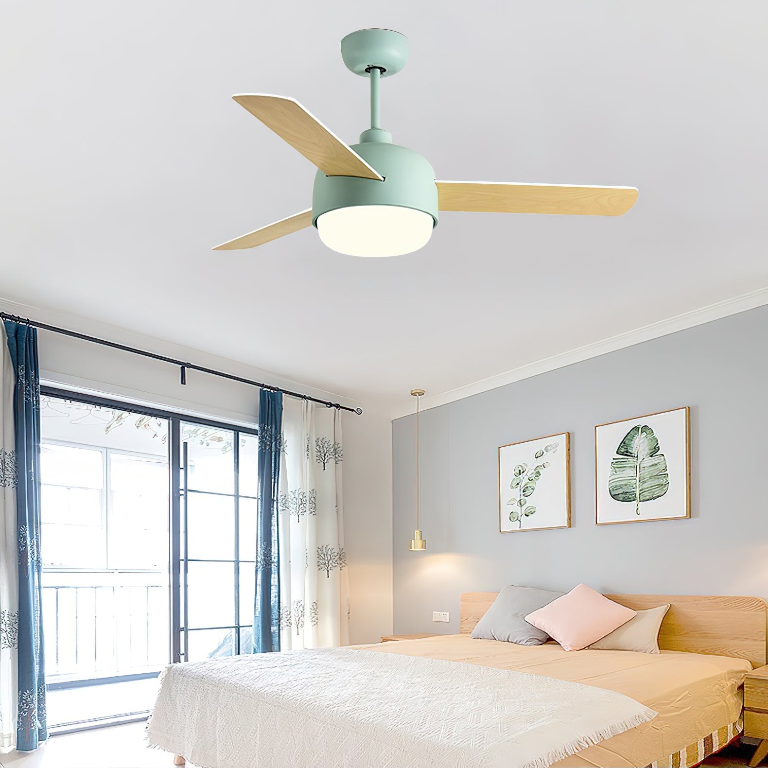 Velaee Nordic Macaron Ceiling Fan Light - Letslighting