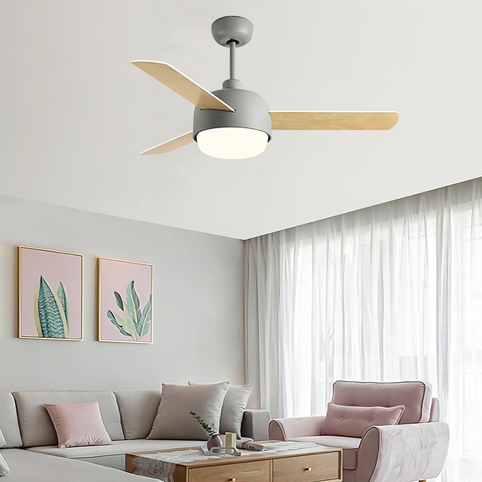 Velaee Nordic Macaron Ceiling Fan Light - Letslighting