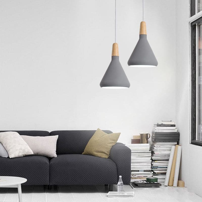 Nori Pendant Lamp Minimalist Shape With Wooden - Letslighting