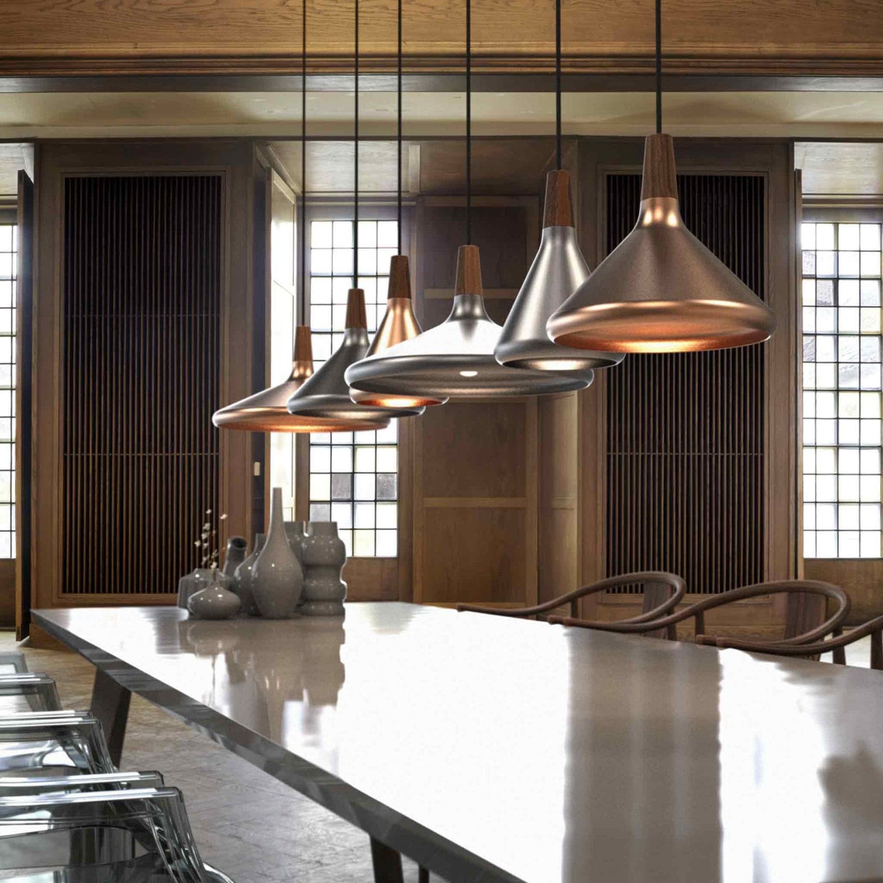 Nori Pendant Lamp Minimalist Shape With Wooden - Letslighting