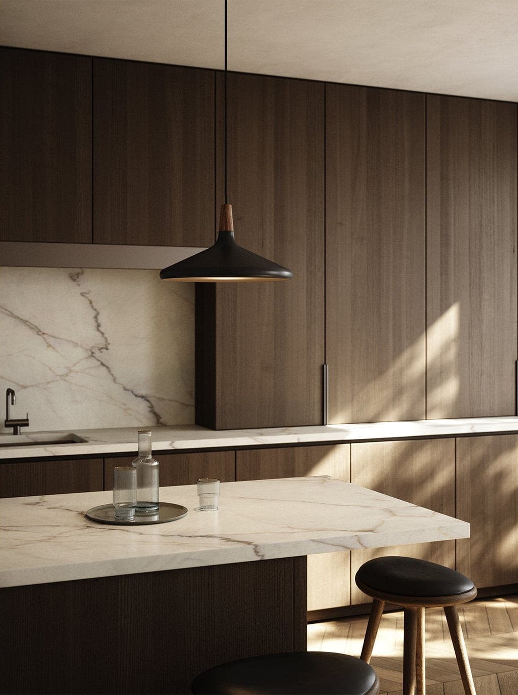 Nori Pendant Lamp Minimalist Shape With Wooden - Letslighting
