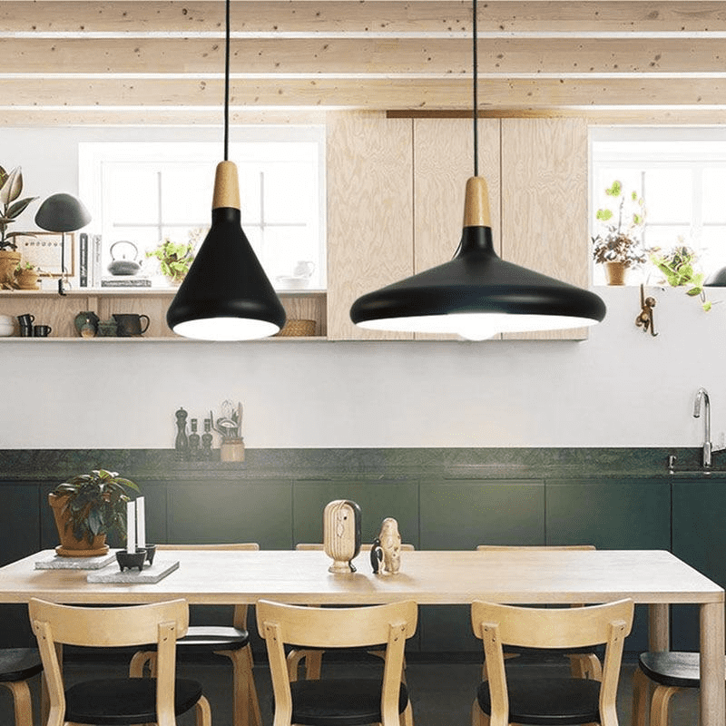 Nori Pendant Lamp Minimalist Shape With Wooden - Letslighting