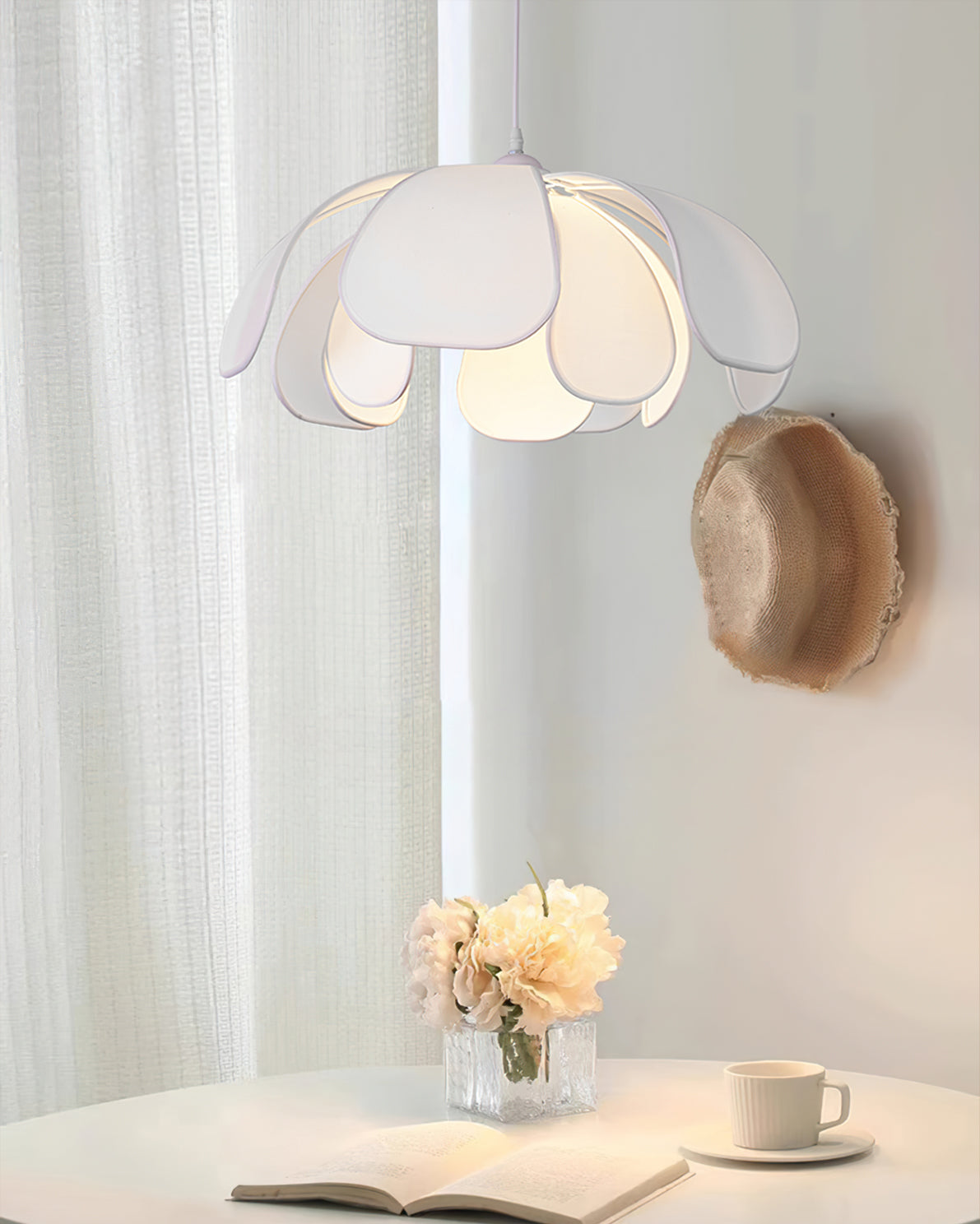 Norm Pendant Lamp Fabric Petal Shade For Dining Room - Letslighting