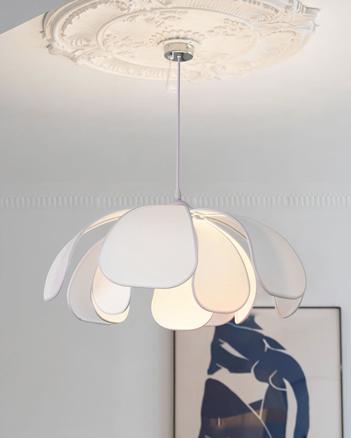 Norm Pendant Lamp Fabric Petal Shade For Dining Room - Letslighting