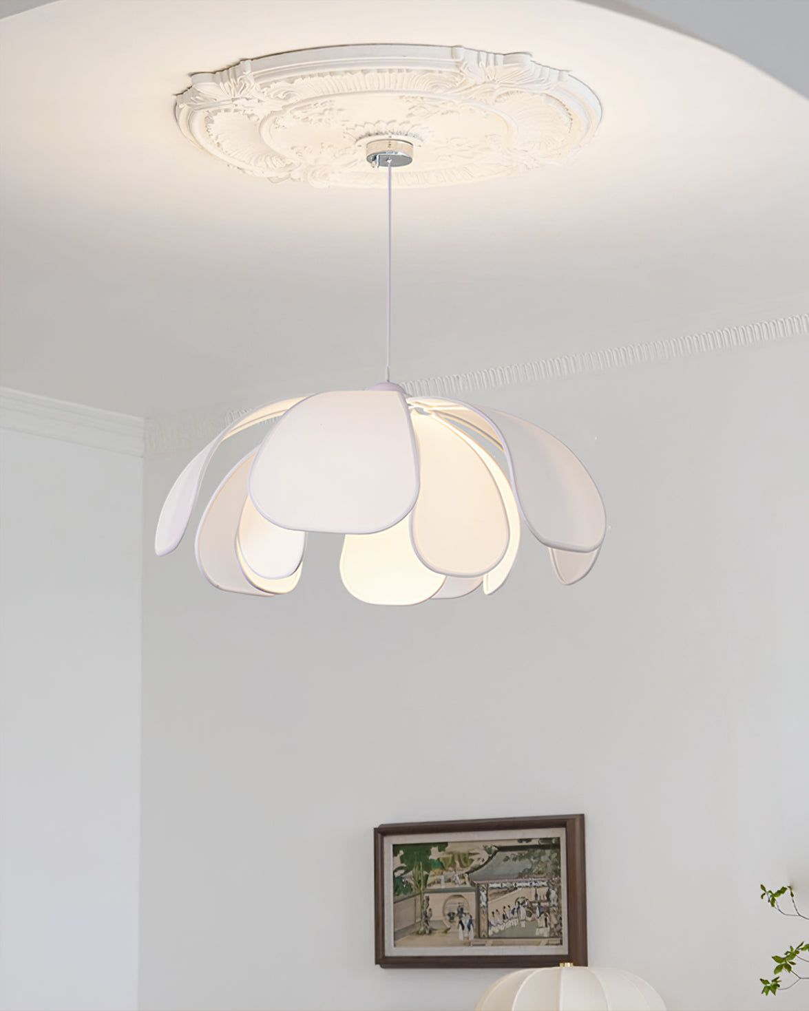 Norm Pendant Lamp Fabric Petal Shade For Dining Room - Letslighting