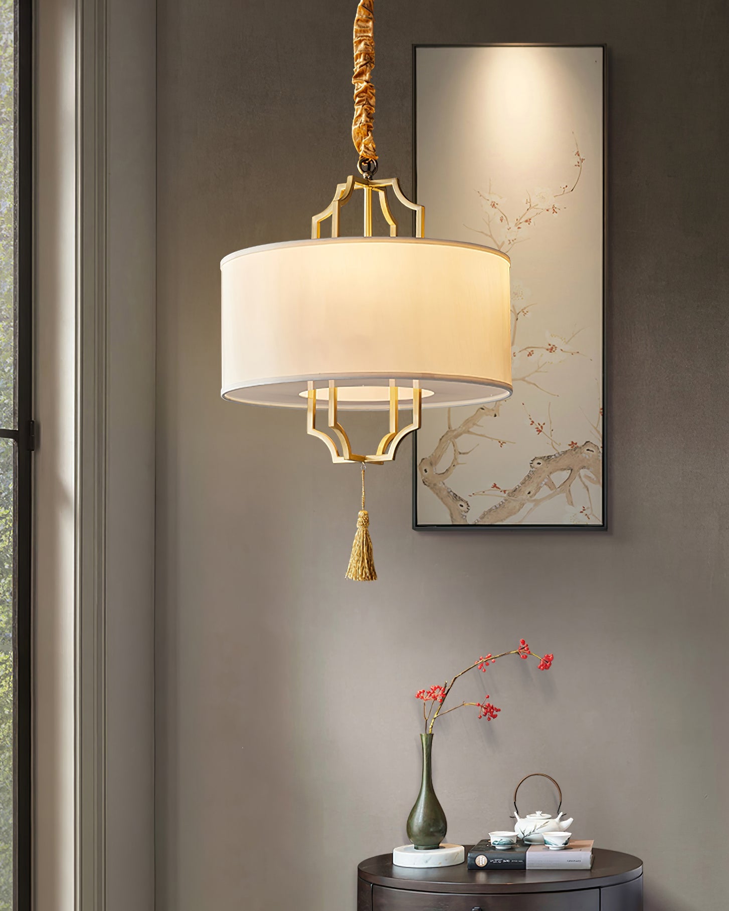 Norwell Chandelier All-Copper Frame With Oriental Modern - Letslighting