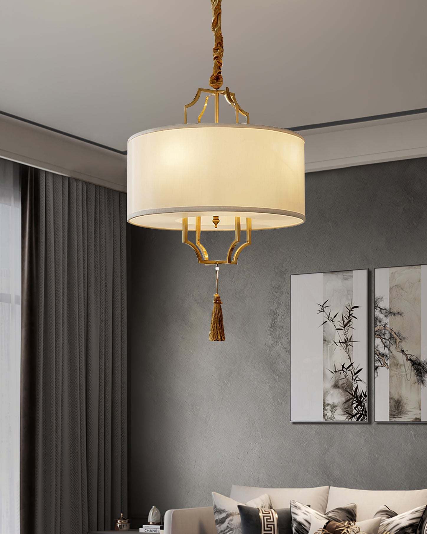 Norwell Chandelier All-Copper Frame With Oriental Modern - Letslighting