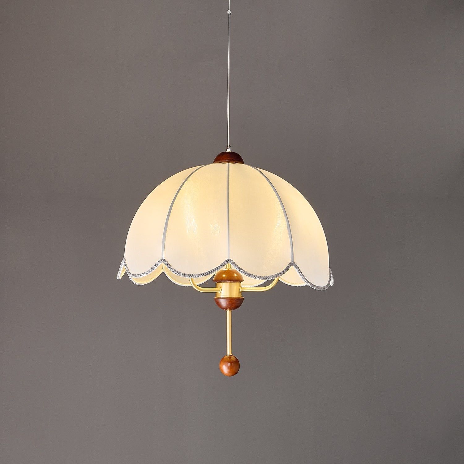 Varaeia Traditional Elegance Bloom Fabric Wood Pendant Lamp - Letslighting