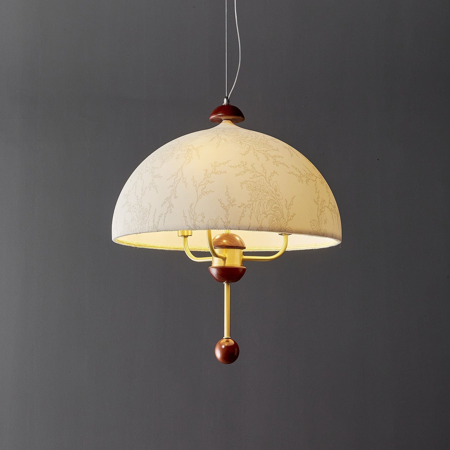Varaeia Traditional Elegance Bloom Fabric Wood Pendant Lamp - Letslighting