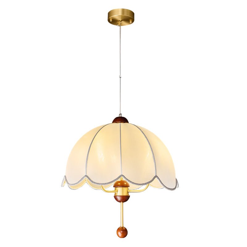 Varaeia Traditional Elegance Bloom Fabric Wood Pendant Lamp - Letslighting