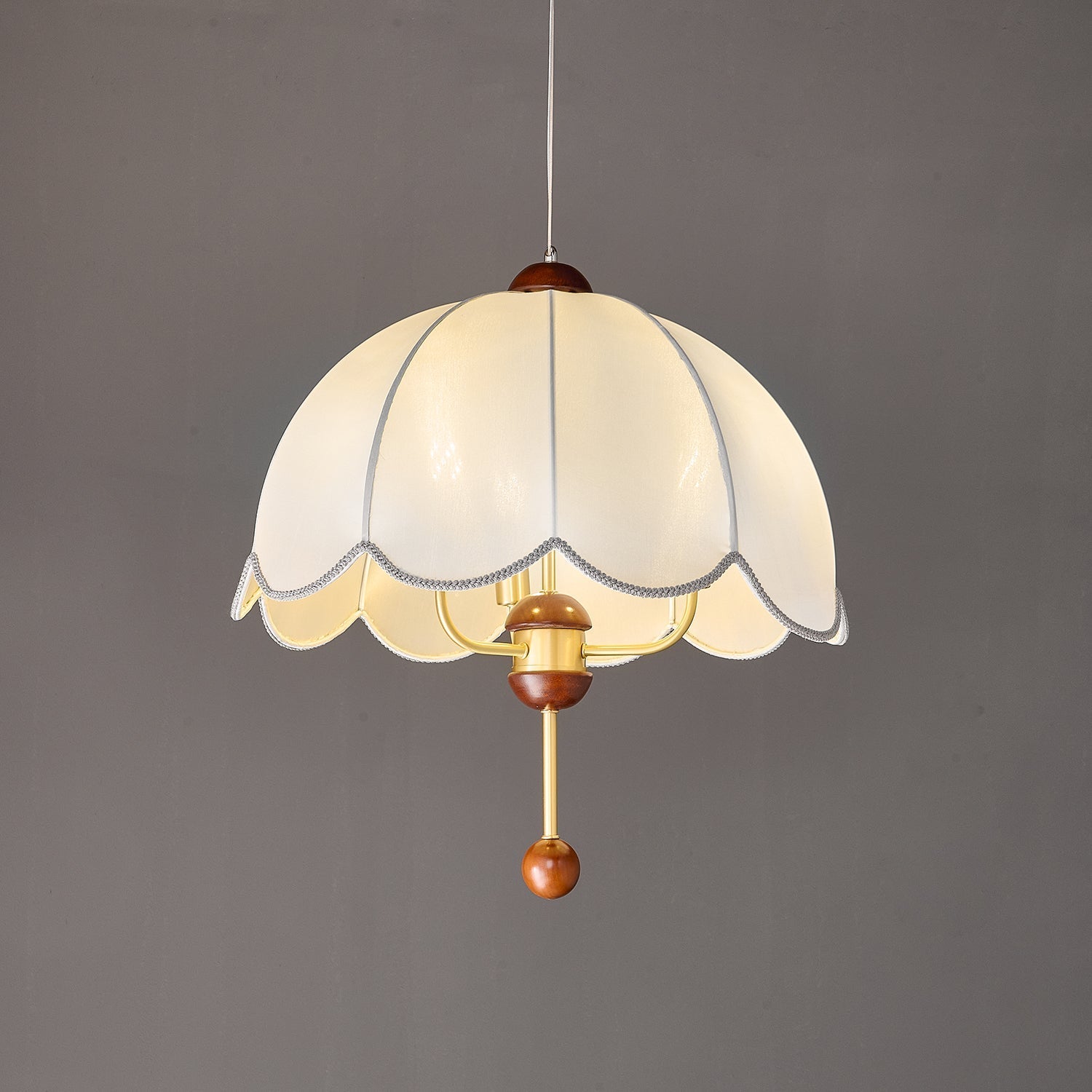 Varaeia Traditional Elegance Bloom Fabric Wood Pendant Lamp - Letslighting
