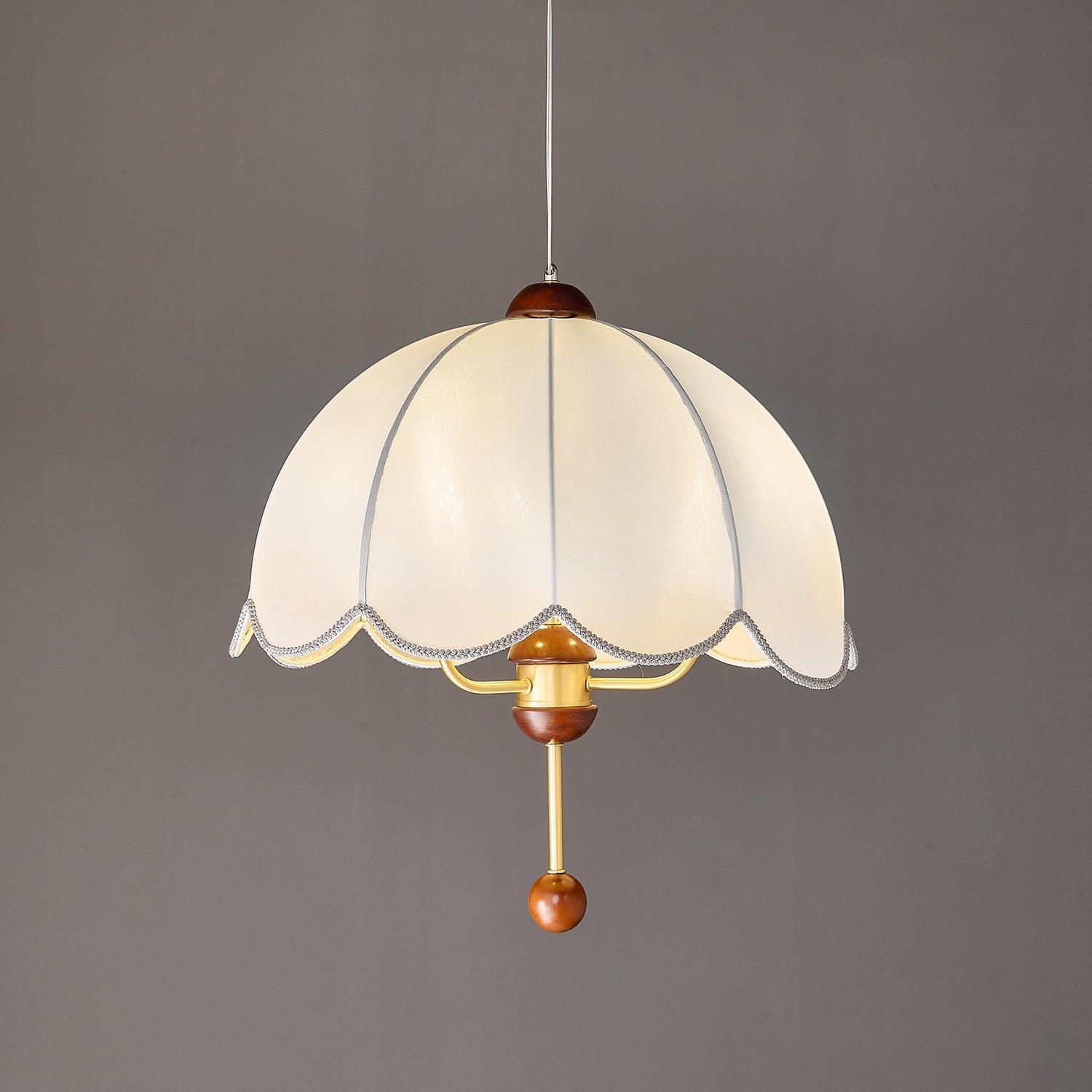 Varaeia Traditional Elegance Bloom Fabric Wood Pendant Lamp - Letslighting