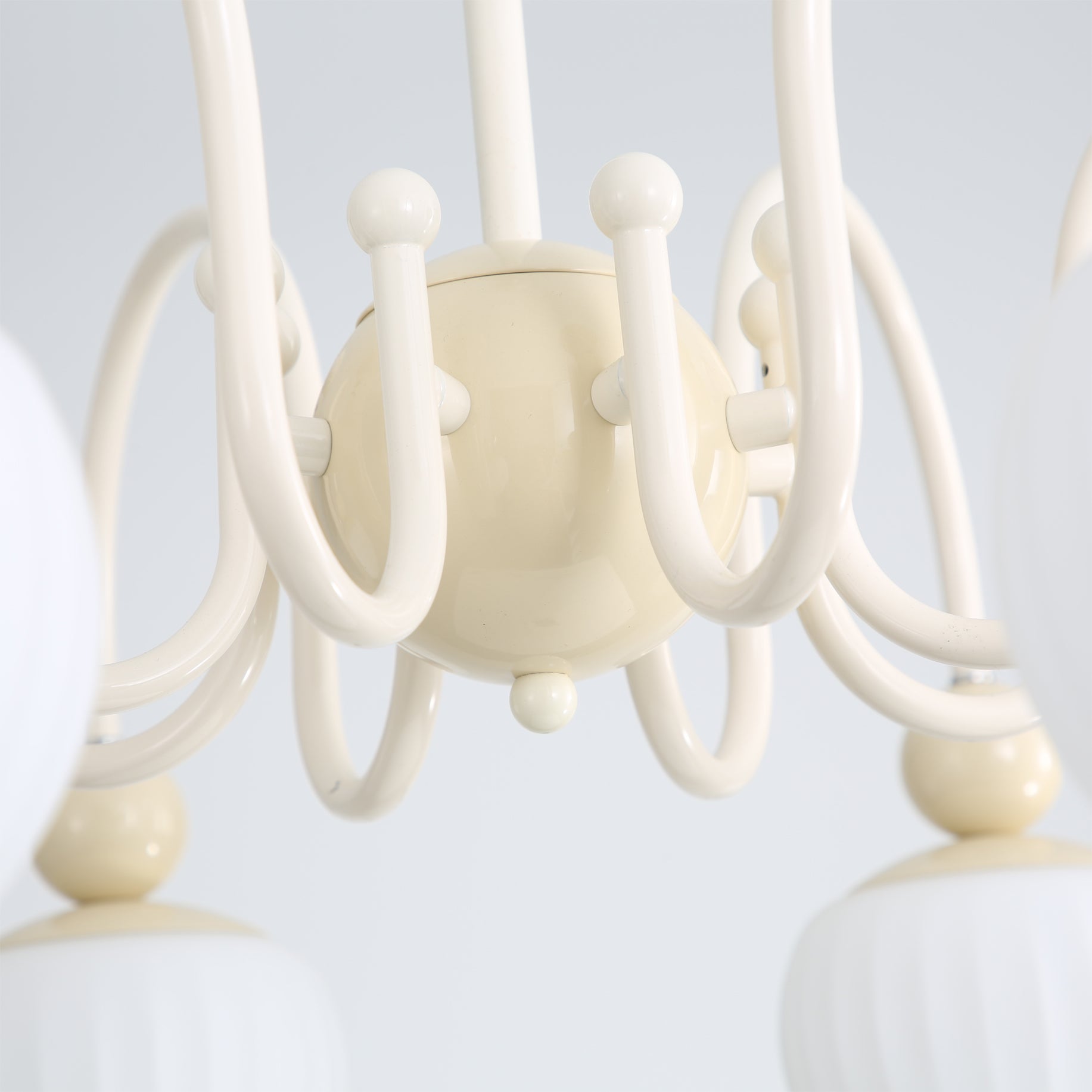 Notti Chandelier Cream Finish With Frosted Glass Globes - Letslighting