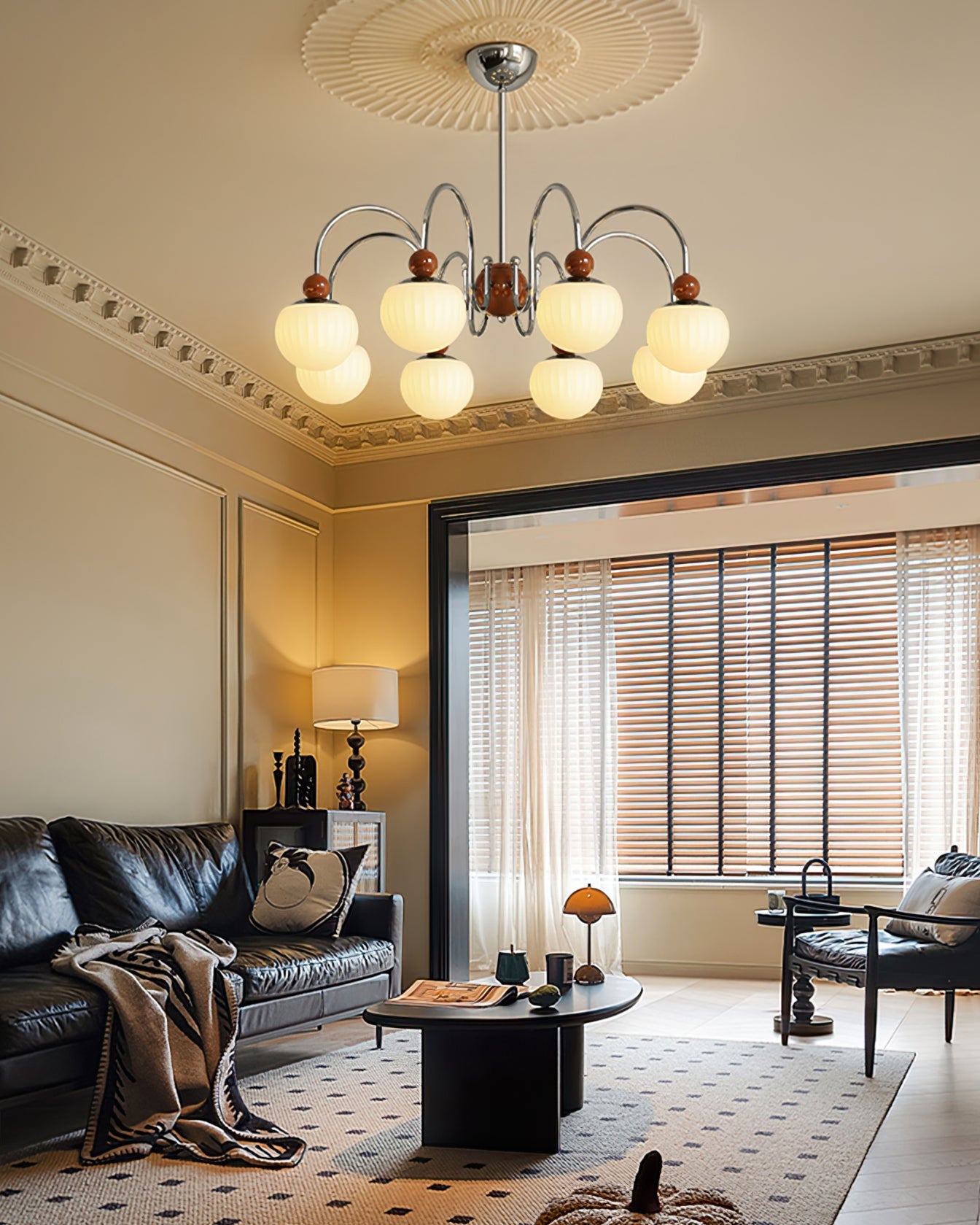 Notti Chandelier Cream Finish With Frosted Glass Globes - Letslighting