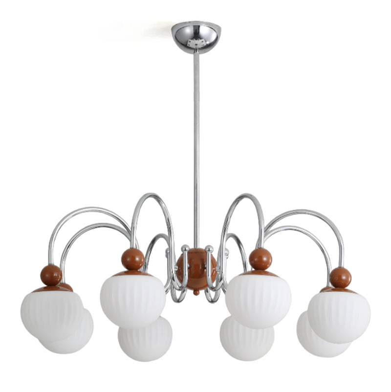 Notti Chandelier Cream Finish With Frosted Glass Globes - Letslighting