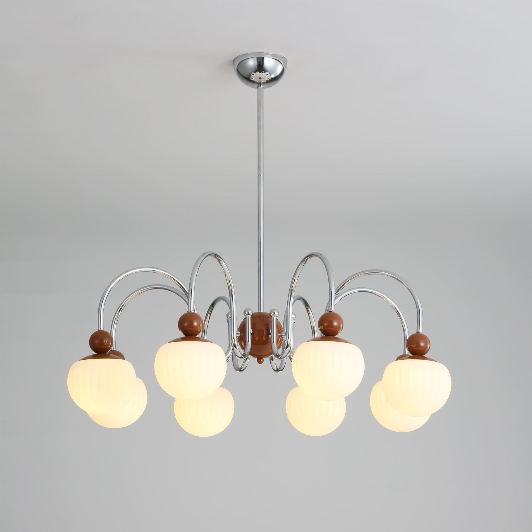 Notti Chandelier Cream Finish With Frosted Glass Globes - Letslighting