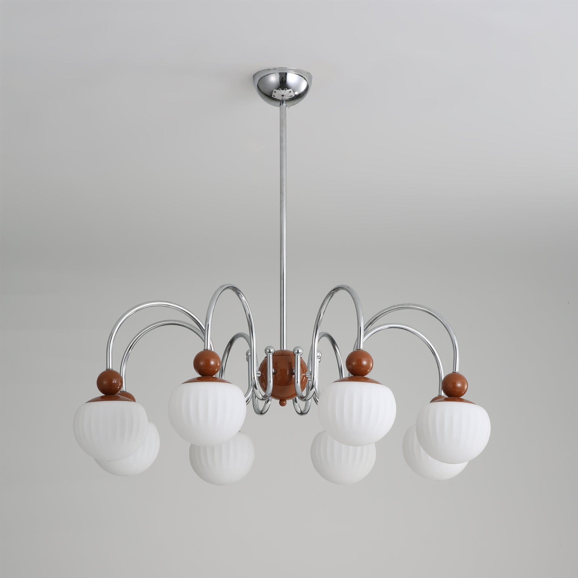 Notti Chandelier Cream Finish With Frosted Glass Globes - Letslighting