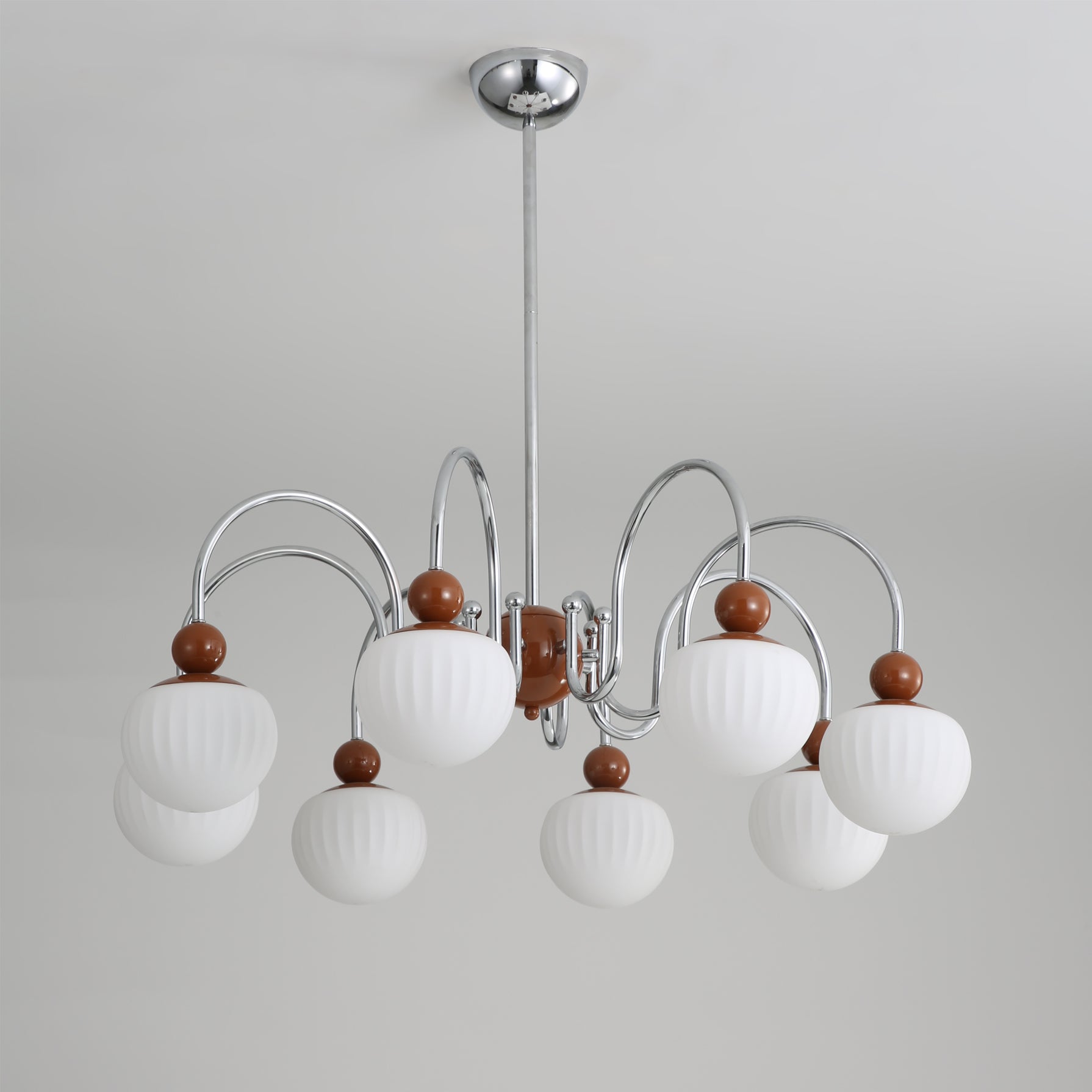 Notti Chandelier Cream Finish With Frosted Glass Globes - Letslighting