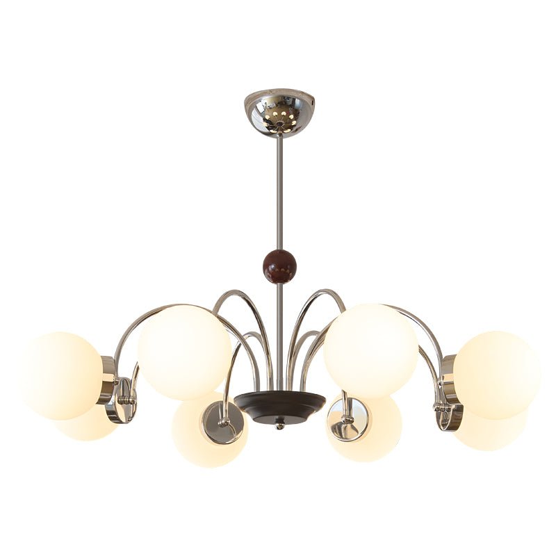 Lustra Chandelier Wood Glass Contemporary Curved - Letslighting