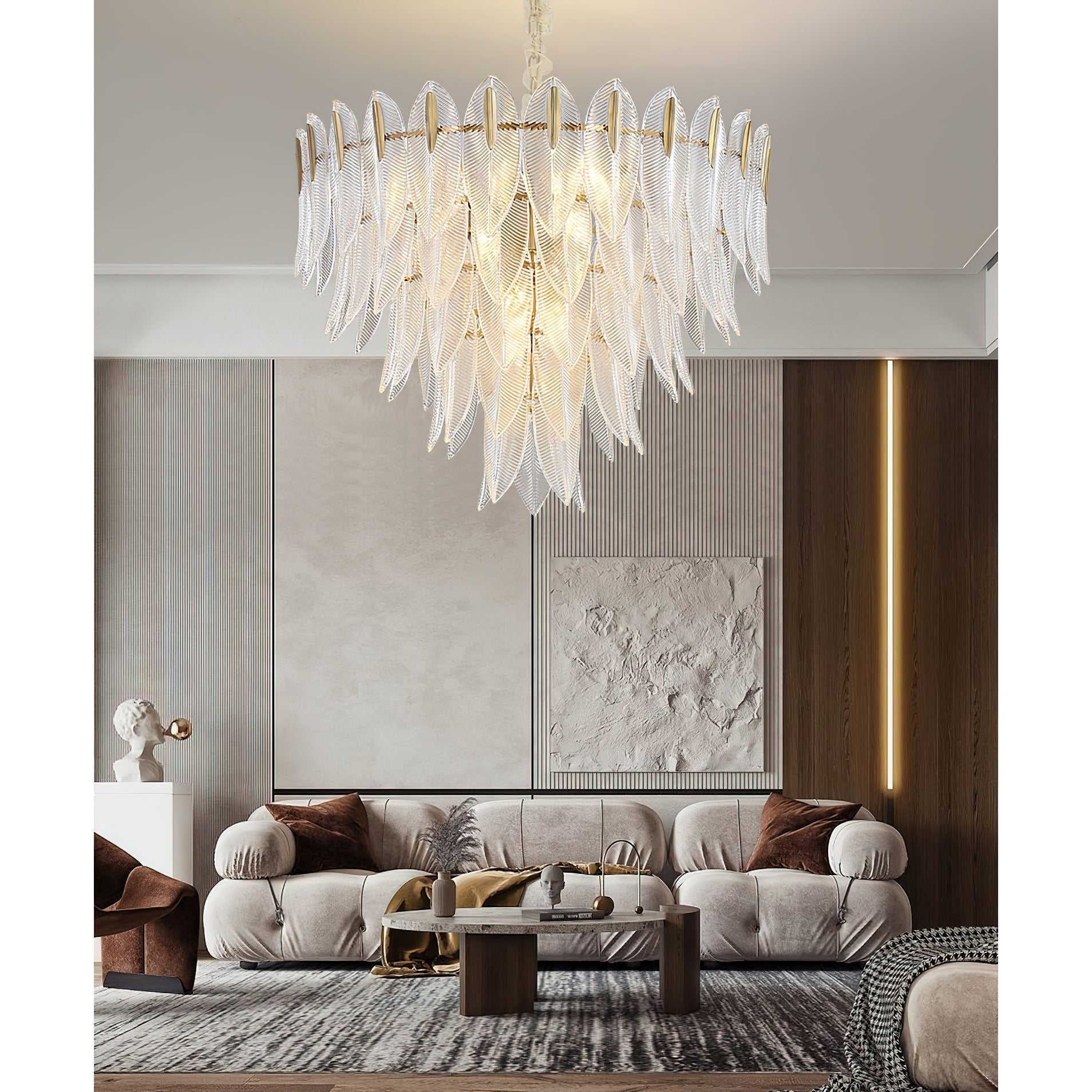 Ivthayra Postmodern Luxury Brass Glass Chandelier - Letslighting