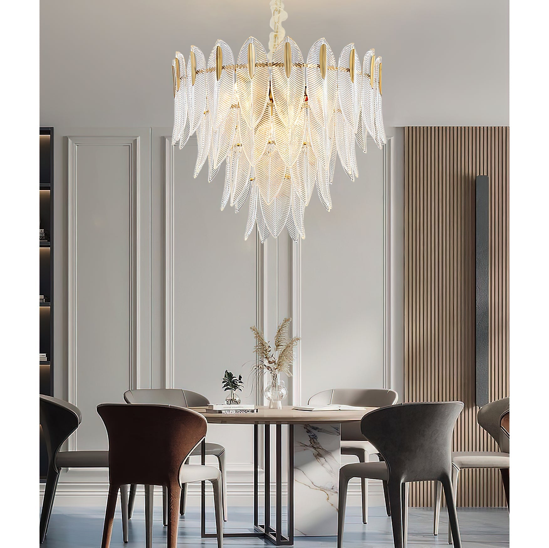 Ivthayra Postmodern Luxury Brass Glass Chandelier - Letslighting