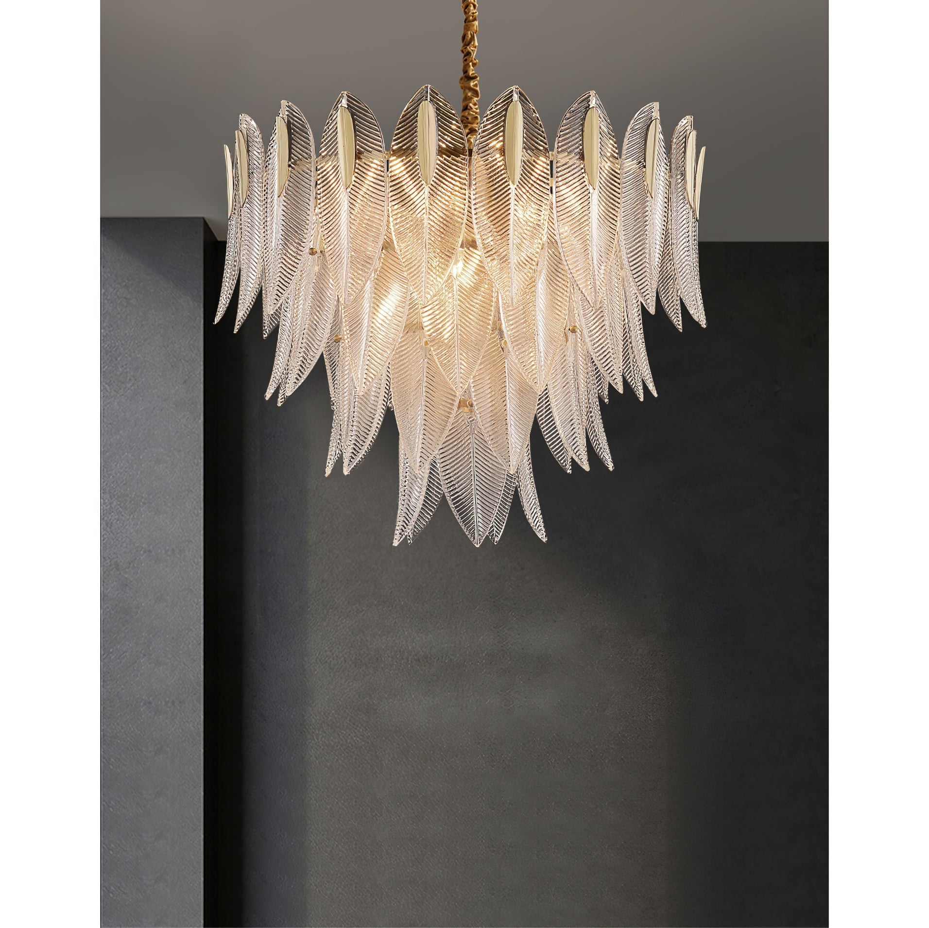 Ivthayra Postmodern Luxury Brass Glass Chandelier - Letslighting