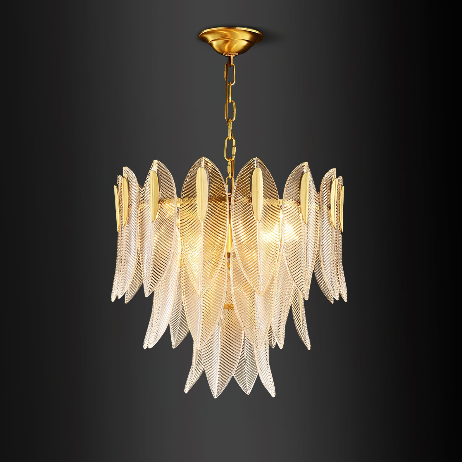 Ivthayra Postmodern Luxury Brass Glass Chandelier - Letslighting