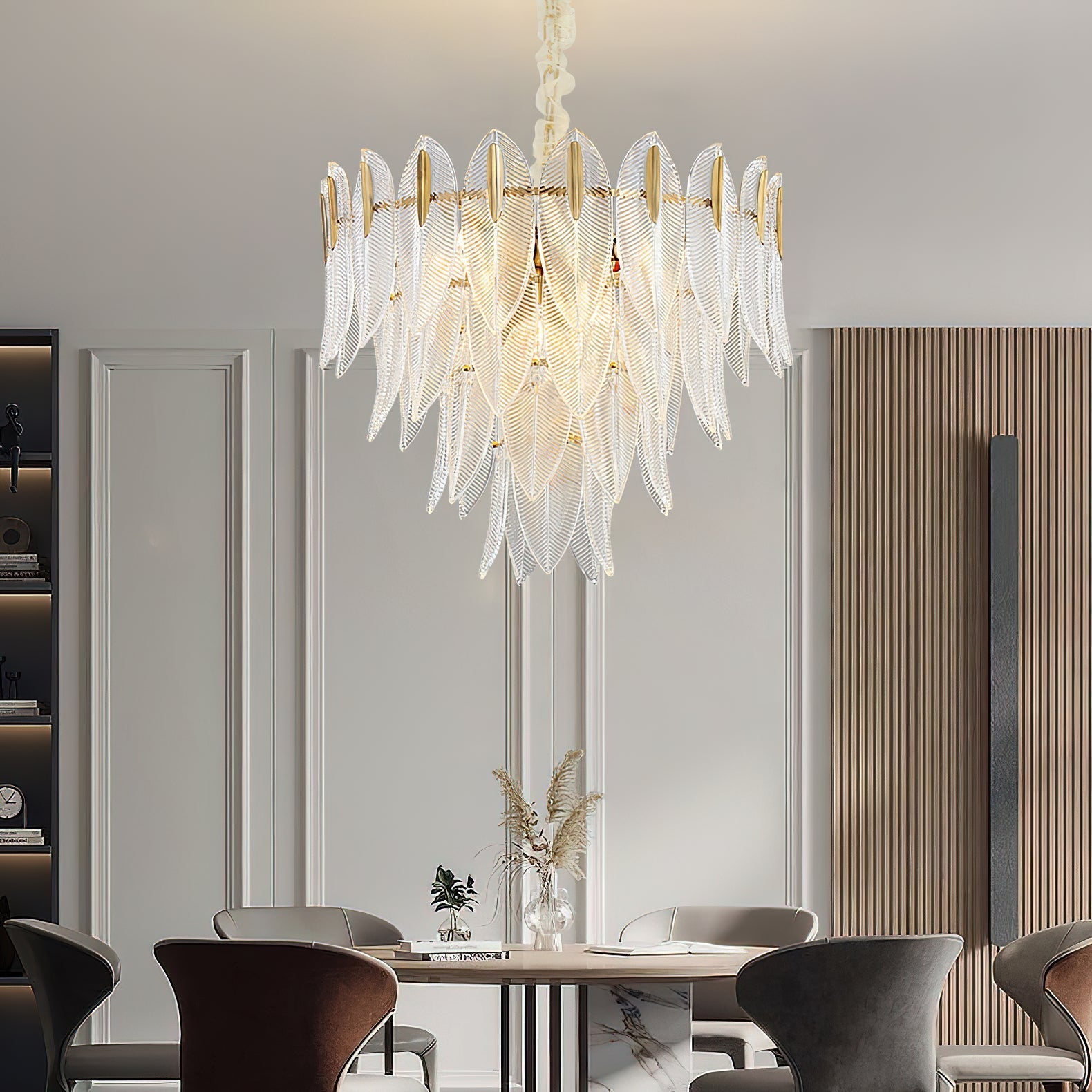 Ivthayra Postmodern Luxury Brass Glass Chandelier - Letslighting
