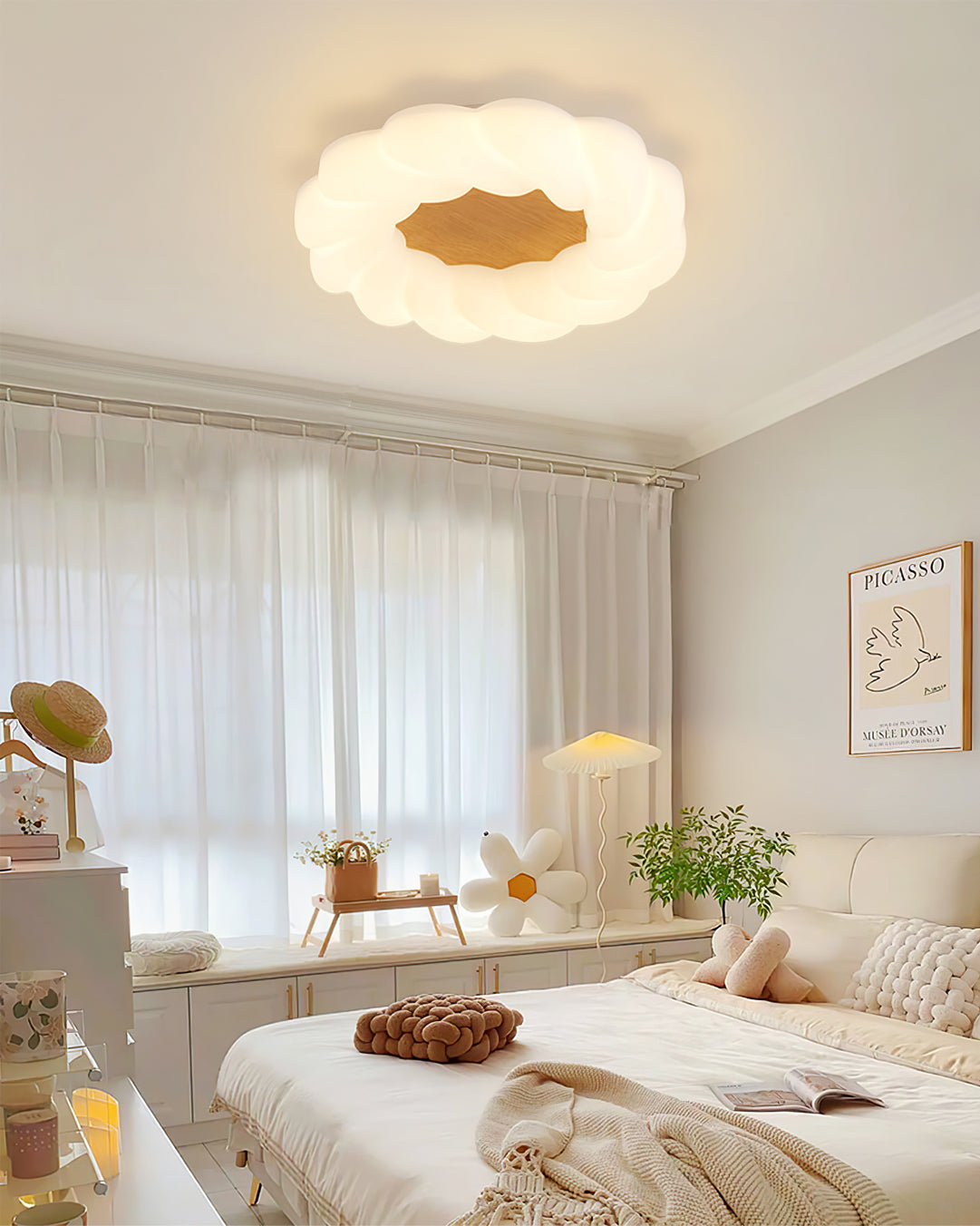 Nubi Ceiling Lamp Acrylic Wood Nordic - Letslighting