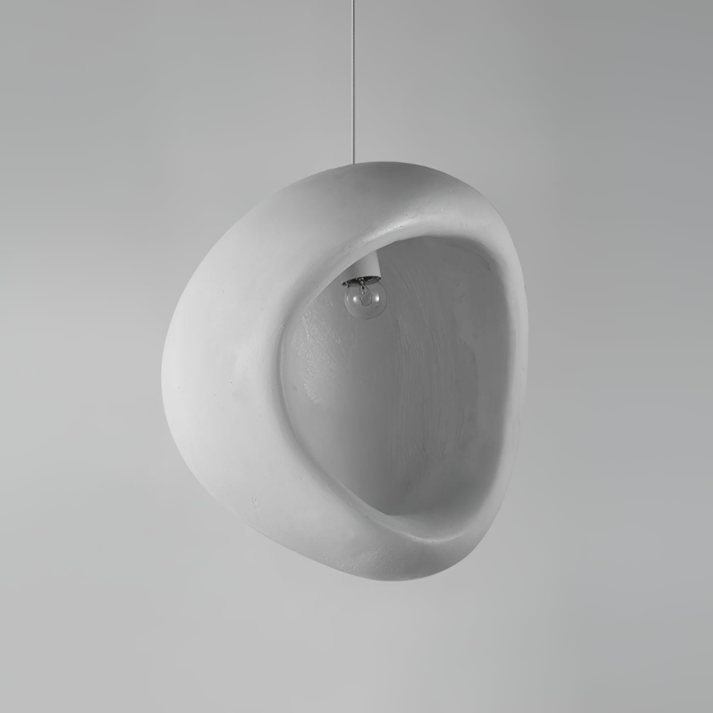 Solara Pendant Lamp Plaster Organic Hollow Teardrop Wabi Sabi - Letslighting