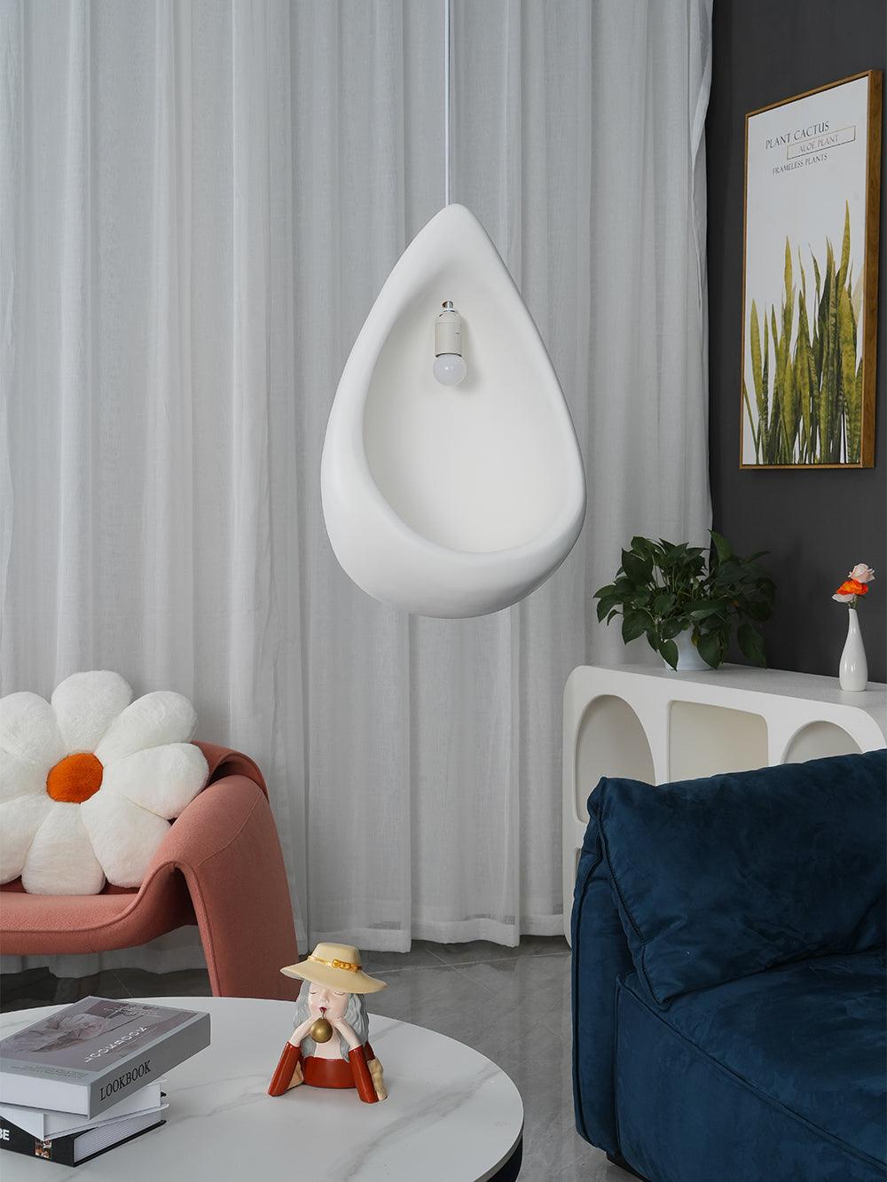 Solara Pendant Lamp Plaster Organic Hollow Teardrop Wabi Sabi - Letslighting