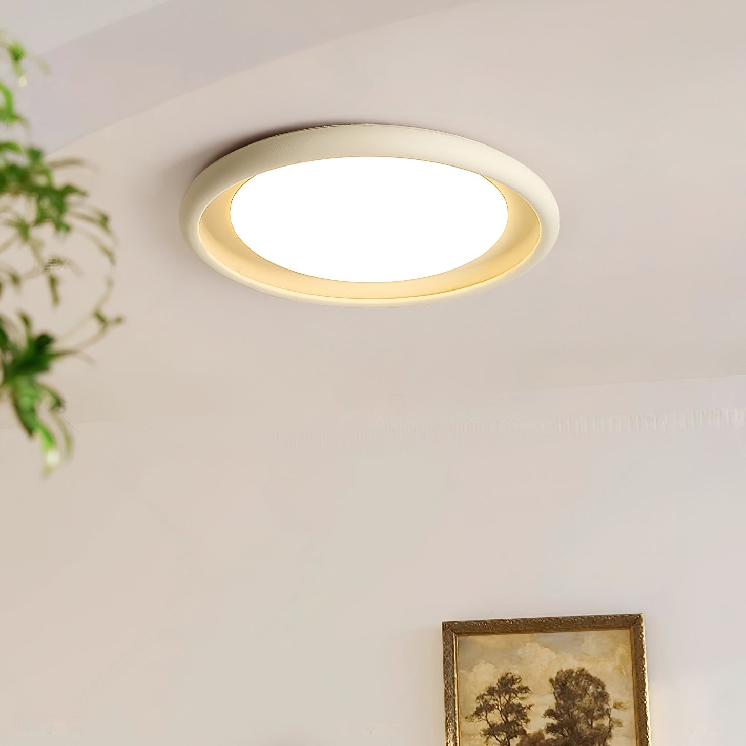 Nuria Ceiling Light Concrete Acrylic Circular Minimalist - Letslighting
