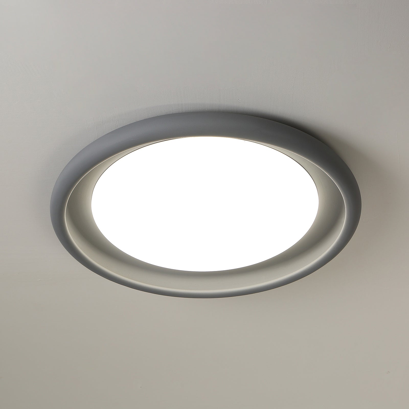 Nuria Ceiling Light Concrete Acrylic Circular Minimalist - Letslighting