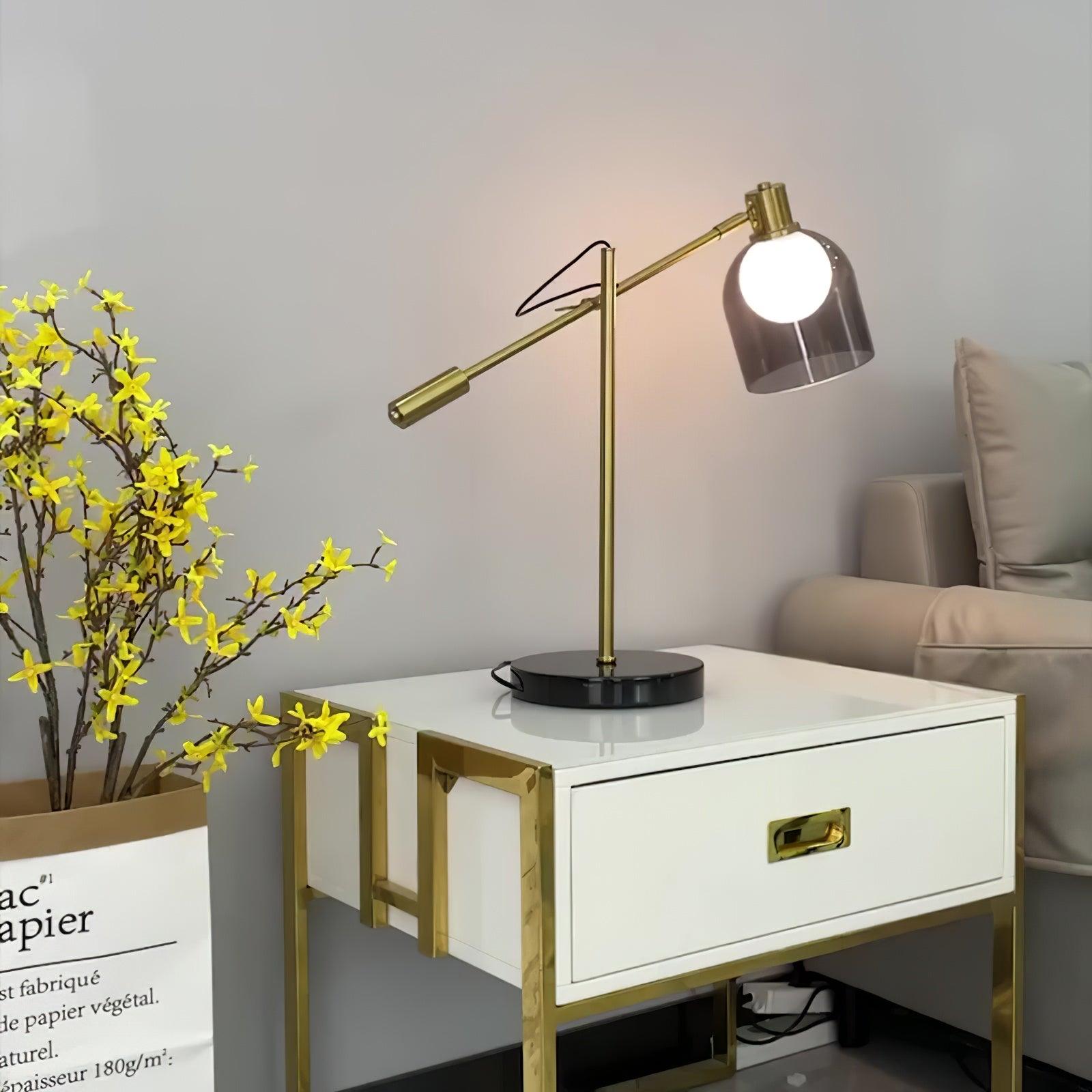 Nelia Marble Industrial Table Lamp - Letslighting