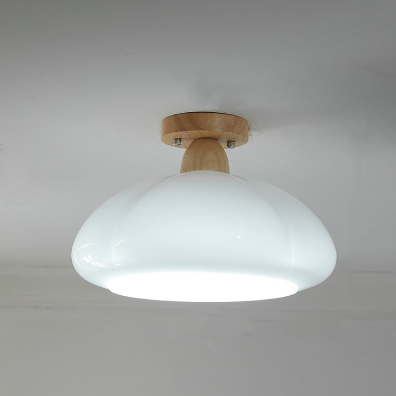 Valentina Modern LED Pumpkin Creativity Ceiling Light Glass Wood Aisle Hallway Bedroom Living Room