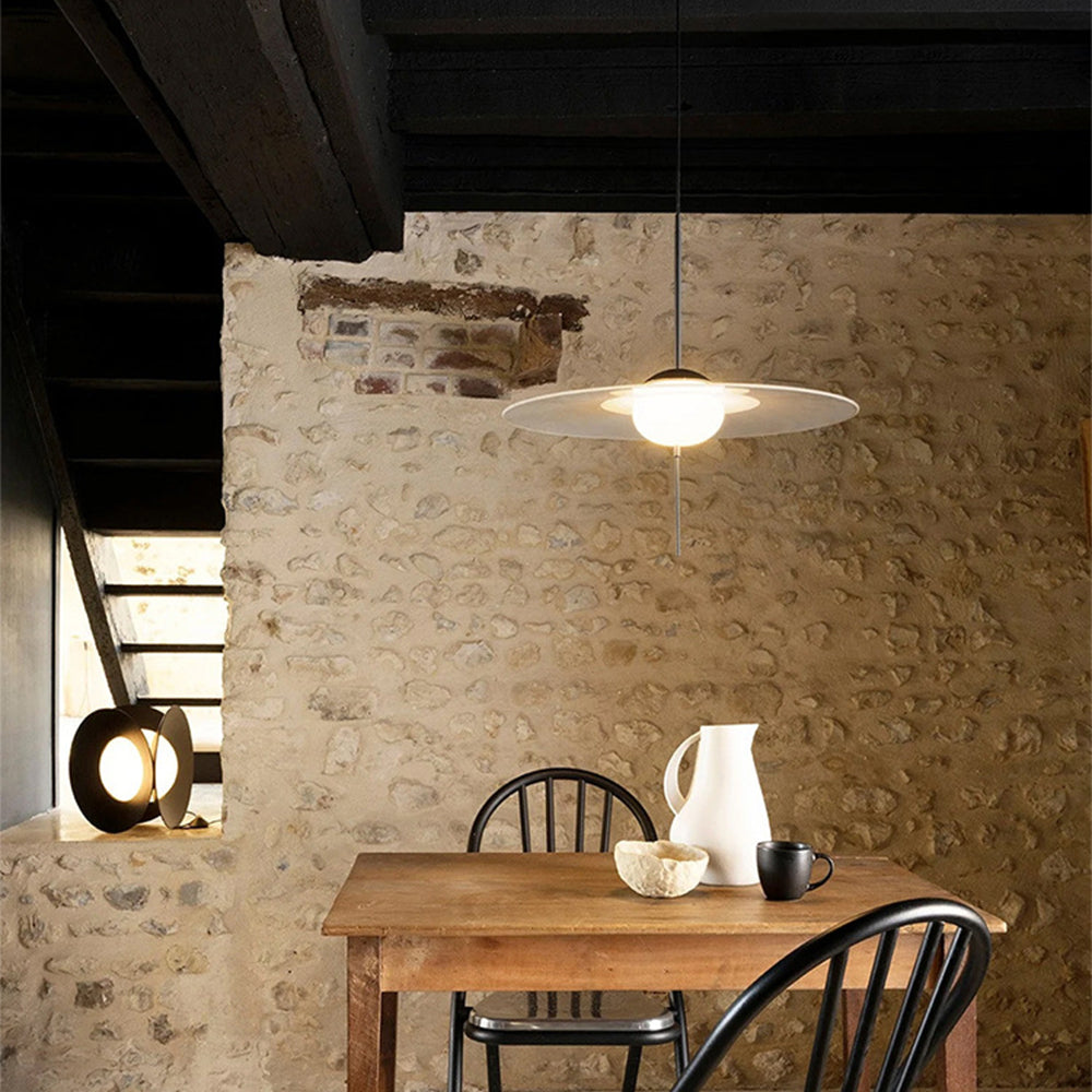 Arisha Modern Round Pendant Light Glass Metal Dining Room