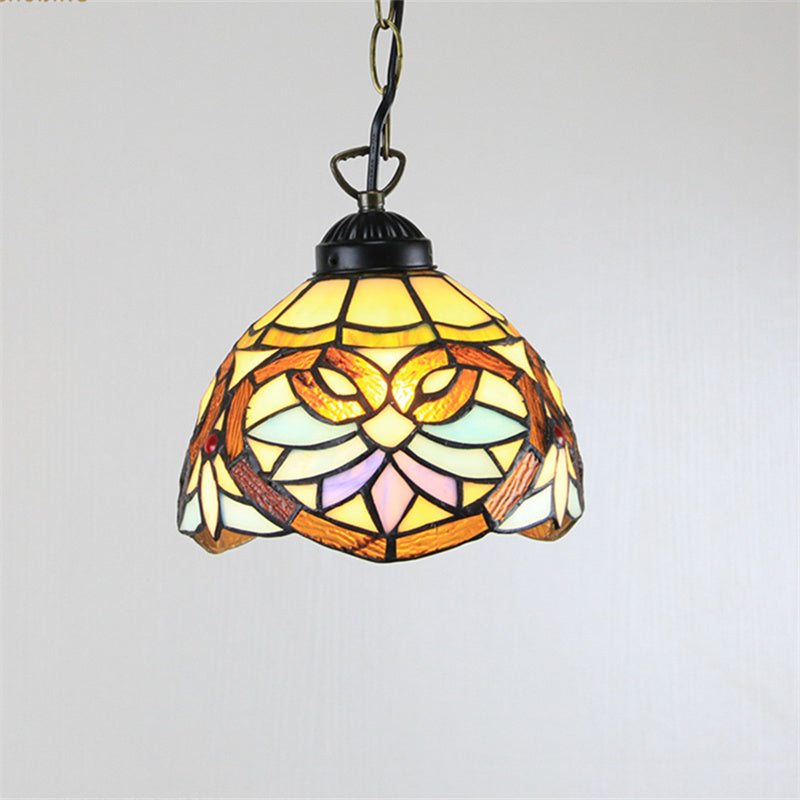 Tiffany Cottage LED Pendant Light Metal Glass Living Room/Bedroom