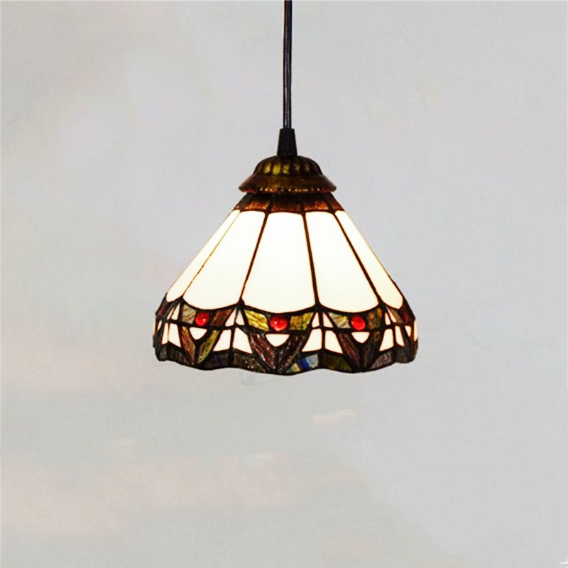 Tiffany Cottage LED Pendant Light Metal Glass Living Room/Bedroom