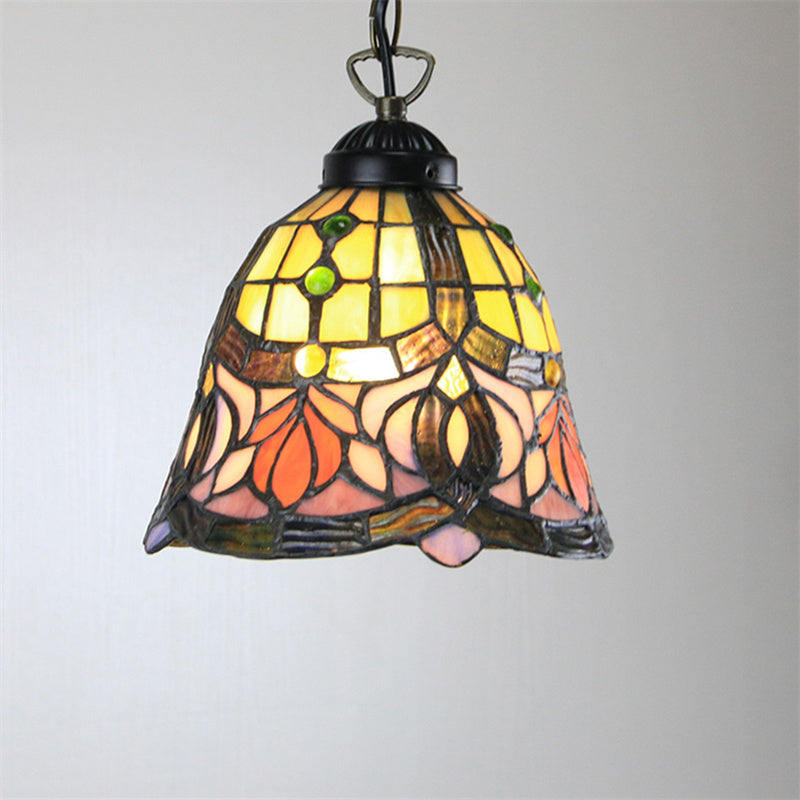 Tiffany Cottage LED Pendant Light Metal Glass Living Room/Bedroom